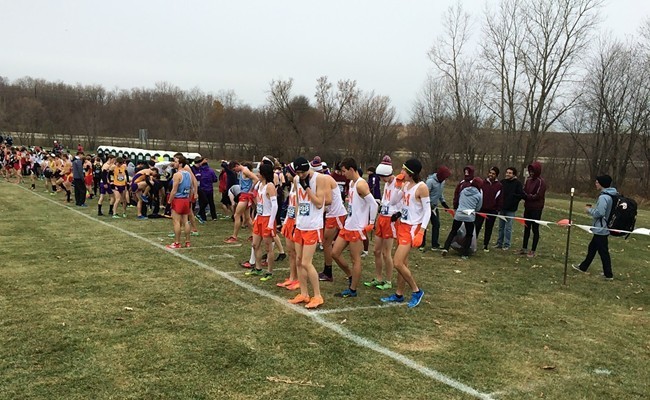 Macalester team at the starting line